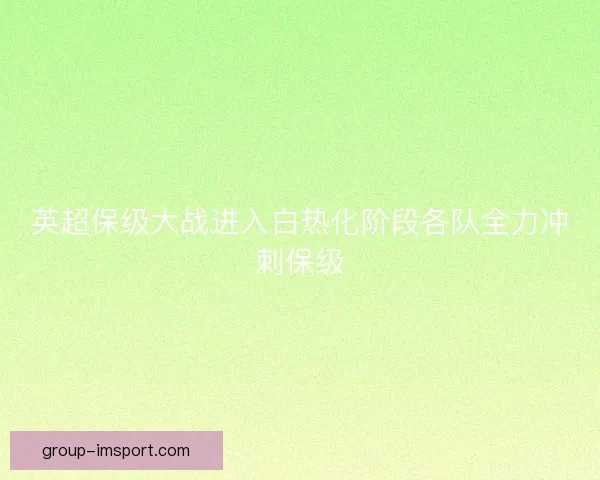 英超保级大战进入白热化阶段各队全力冲刺保级 英超保级大战进入白热化阶段各队全力冲刺保级