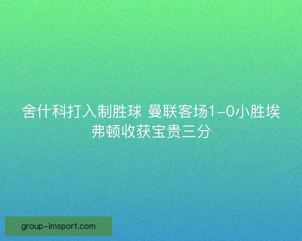 舍什科打入制胜球 曼联客场1-0小胜埃弗顿收获宝贵三分 舍什科打入制胜球 曼联客场1-0小胜埃弗顿收获宝贵三分
