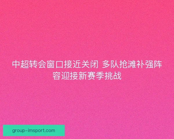 中超转会窗口接近关闭 多队抢滩补强阵容迎接新赛季挑战 中超转会窗口接近关闭 多队抢滩补强阵容迎接新赛季挑战