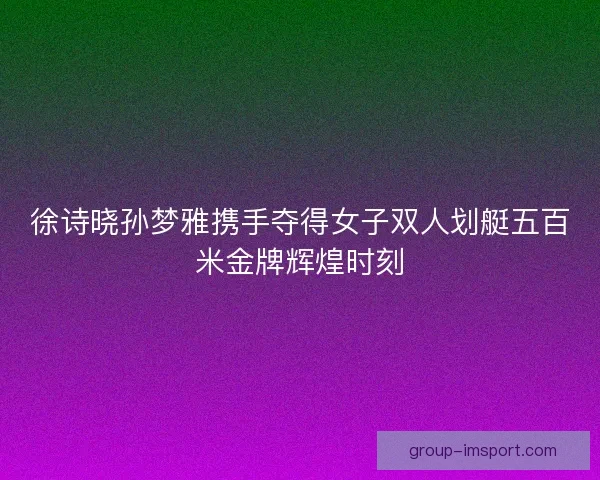 徐诗晓孙梦雅携手夺得女子双人划艇五百米金牌辉煌时刻
